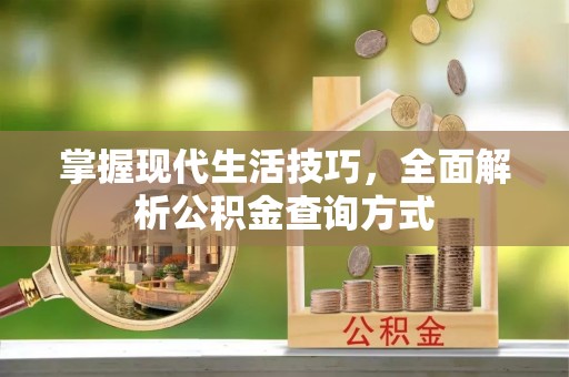 邯山掌握现代生活技巧，全面解析公积金查询方式